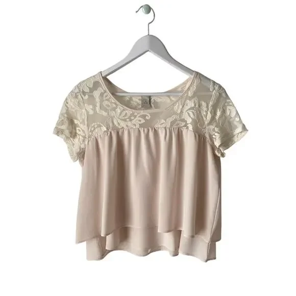 Anthropologie Paper Crane Cream Floral Blouse Size Small - Picture 1 of 7